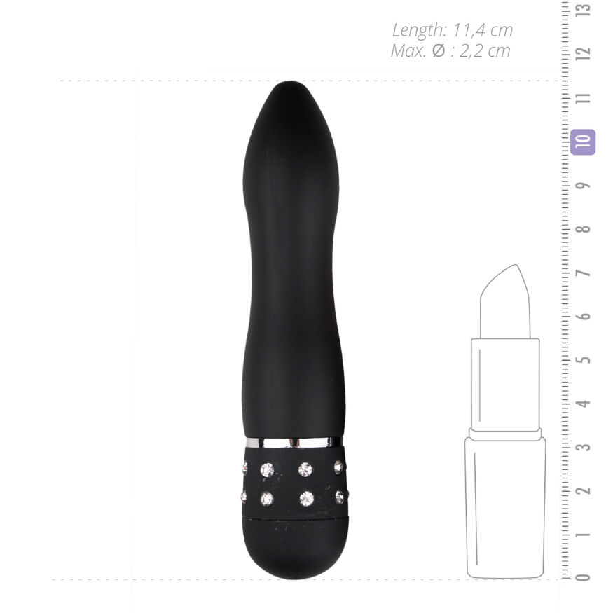 ET088BLK Вибратор Love Diamond Vibrator черный, 11.4 см