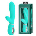 Вібратор з м'якою головкою і кліторальной стимуляцією Pretty Love - Thomas USB Green, BI-014621-3