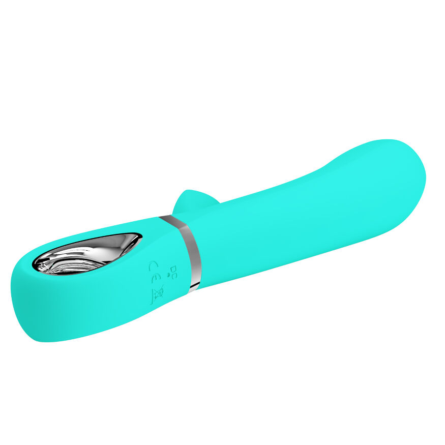 Вібратор з м'якою головкою і кліторальной стимуляцією Pretty Love - Thomas USB Green, BI-014621-3