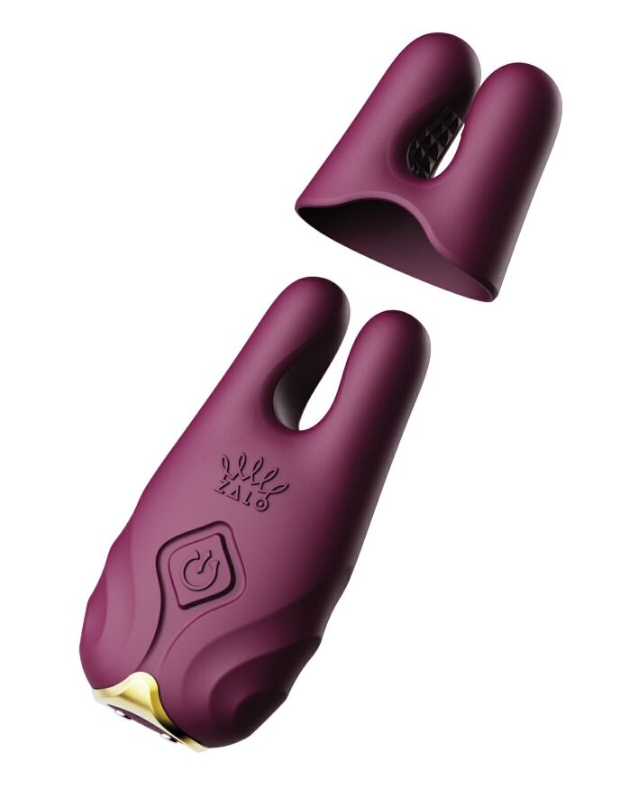 Бездротові вібруючі затискачі для сосків ZALO Nave Vibrating Nipple Clamps фіолетовий