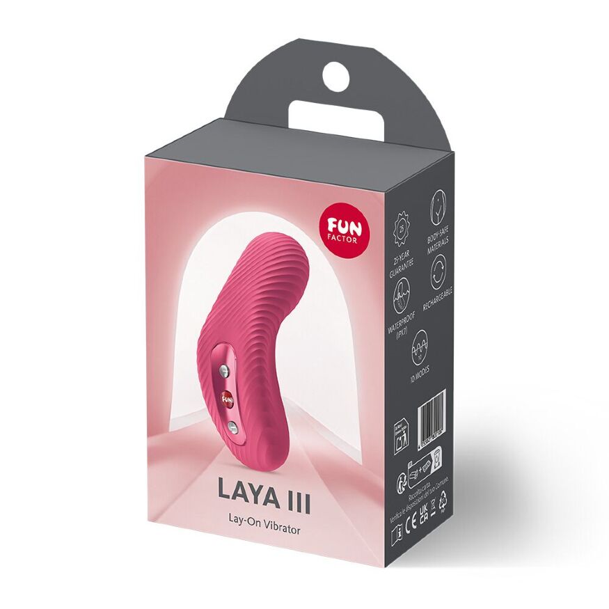 Накладной вибратор Fun Factory LAYA III Raspberry, эффект постукивания пальцем