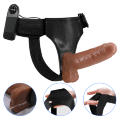 Стильный женский страпон Ultra Vibrating Realdeal Penis Strap On 6.2"
