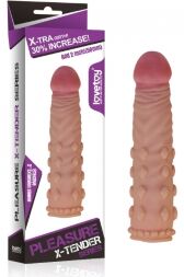 Подовжуюча насадка на член тілесного кольору Pleasure X-Tender Penis Sleeve Add 2" Flesh