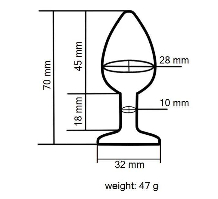 Анальная пробка с кристаллом EGZO - Silver Round Plug Clear size S