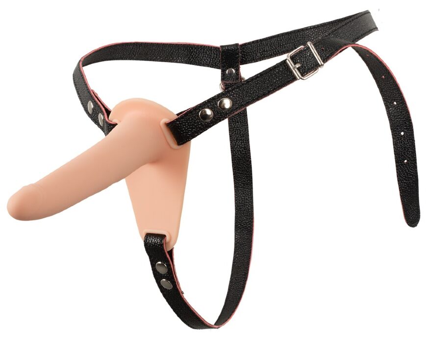 Тонкий страпон з вібраціею на ремінцях - Vibrating Strap-On