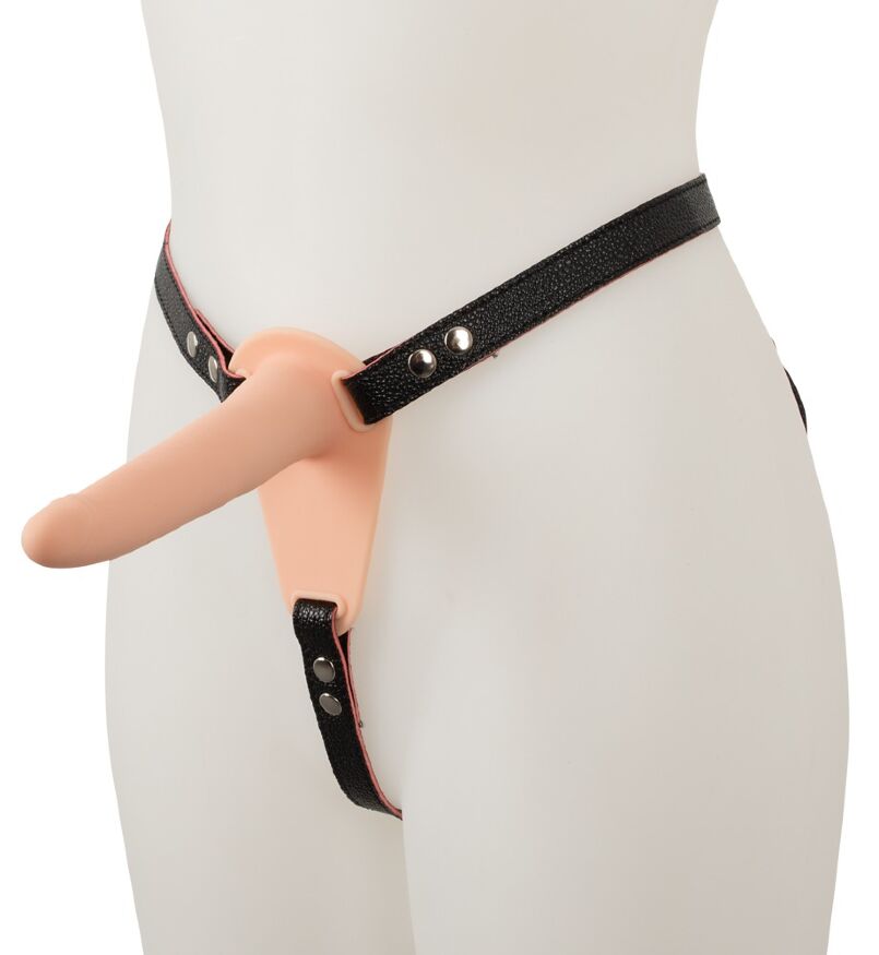 Тонкий страпон з вібраціею на ремінцях - Vibrating Strap-On