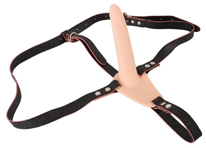 Тонкий страпон з вібраціею на ремінцях - Vibrating Strap-On