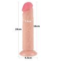 Пружний високоякісний фалоімітатор без мошонки - Sliding-Skin Dual Layer Dong 8" Flesh