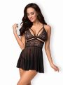 Сорочка Obsessive 838-BAB-1 babydoll SM Черный