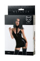 Плаття з чокером Glossy Ivy з матеріалу Wetlook, чорне - M