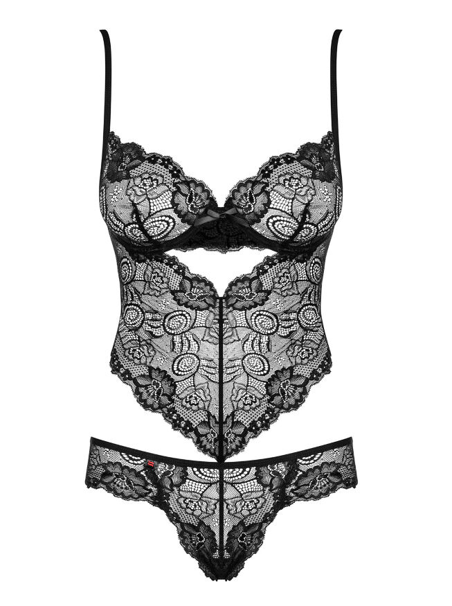 Комплект Obsessive Alluria пеньюар и стринги S/M