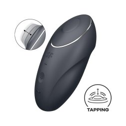 Елегантний кліторальний вібратор з пульсацією- Satisfyer Tap & Climax 1 Grey