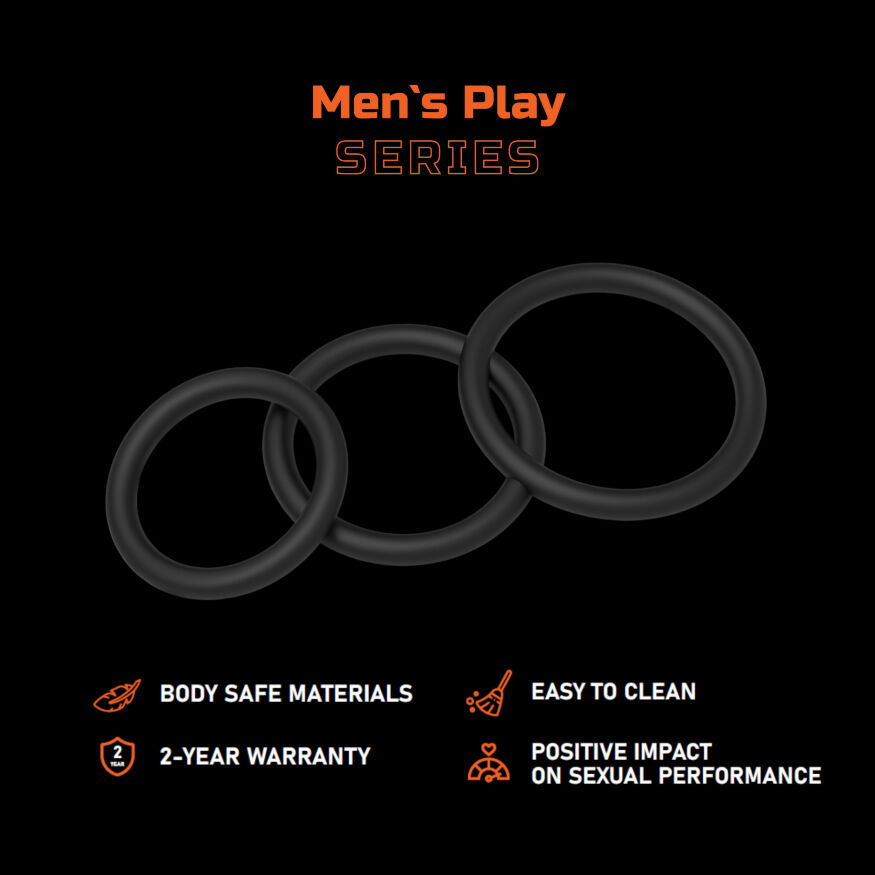 Ерекційні кільця - Erospace Men’s Play Set Of 3 Cock Rings B7