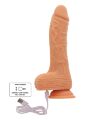 Вибратор реалистичный с фрикицями и ротацией TOY JOY с дистанционным пультом, бежевый