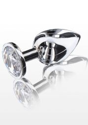 Анальная пробка металлическая Toy Joy Starlight Booty Jewel с белым кристаллом, Large