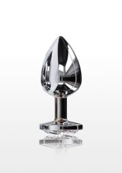 Анальная пробка металлическая Toy Joy Starlight Booty Jewel с белым кристаллом, Large