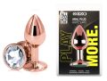 Анальная пробка с кристаллом EGZO - Rose Gold Round Plug Clear size S