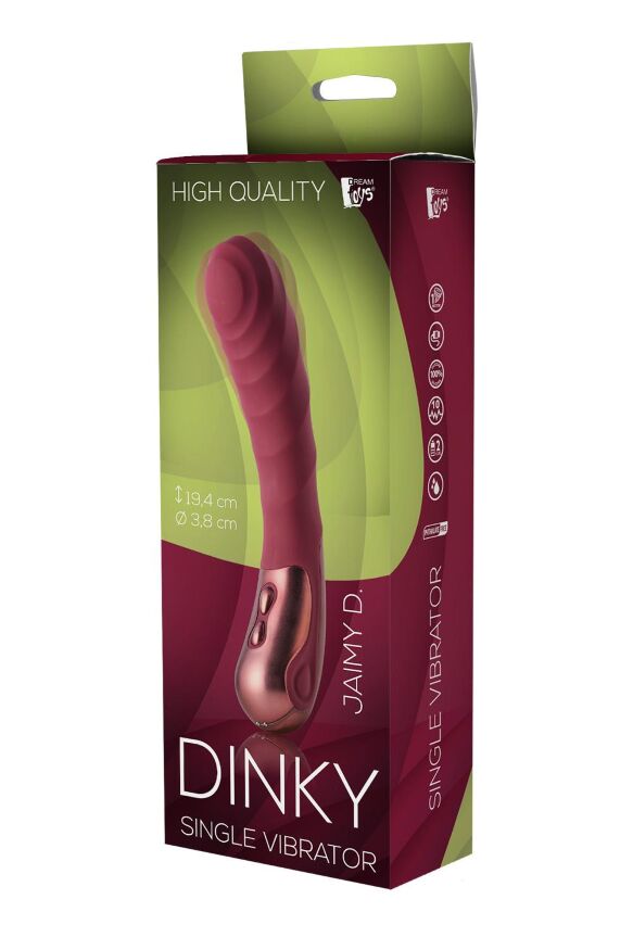 Вібратор для точки G рельєфний, Dream Toys Dinky Single Vibrator Jaimy D, бордовий