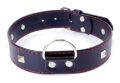 Нашийник із штучної шкіри з металевими заклепками Fetish Boss Series - Collar with studs Red Line, BS3300113
