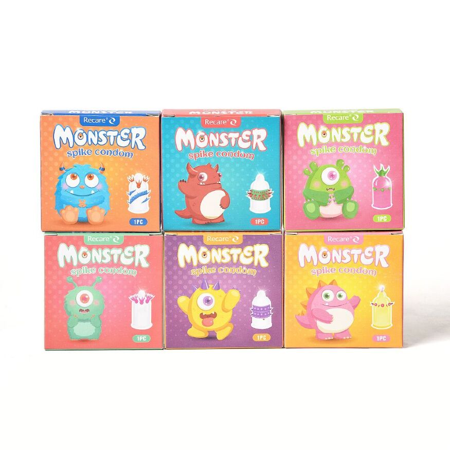 Насадка на член Recare Turquoise Monster Spike Condom (презерватив с усиками)