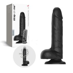 Фалоімітатор з вібрацією та ротацією Strap-On-Me Rotating & Vibrating Realistic Dildo - L - Black