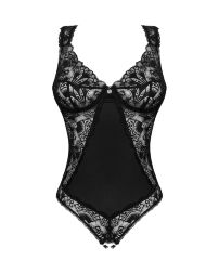 Мереживне боді Obsessive Donna Dream crotchless teddy XL/2XL Black, відкритий доступ