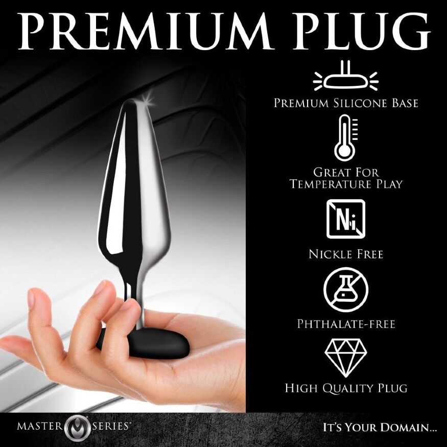 Анальная пробка Master Series Butt Slut Metal &amp; Silicone Butt Plug - Silver