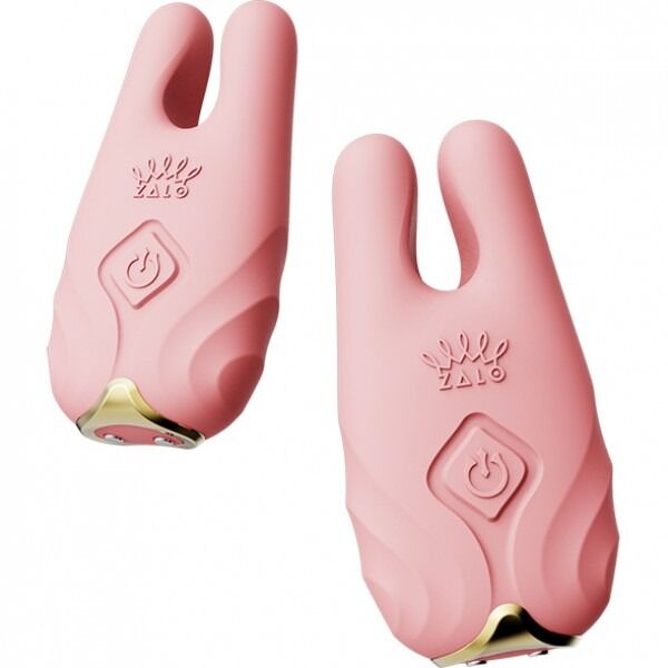 Бездротові смарт вібрують затискачі для сосків ZALO Nave Vibrating Nipple Clamps рожевий