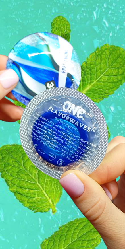 Презервативы ONE Fresh Mint (ароматизированные)(по 1 шт)(упаковка может отличаться цветом и рисунком