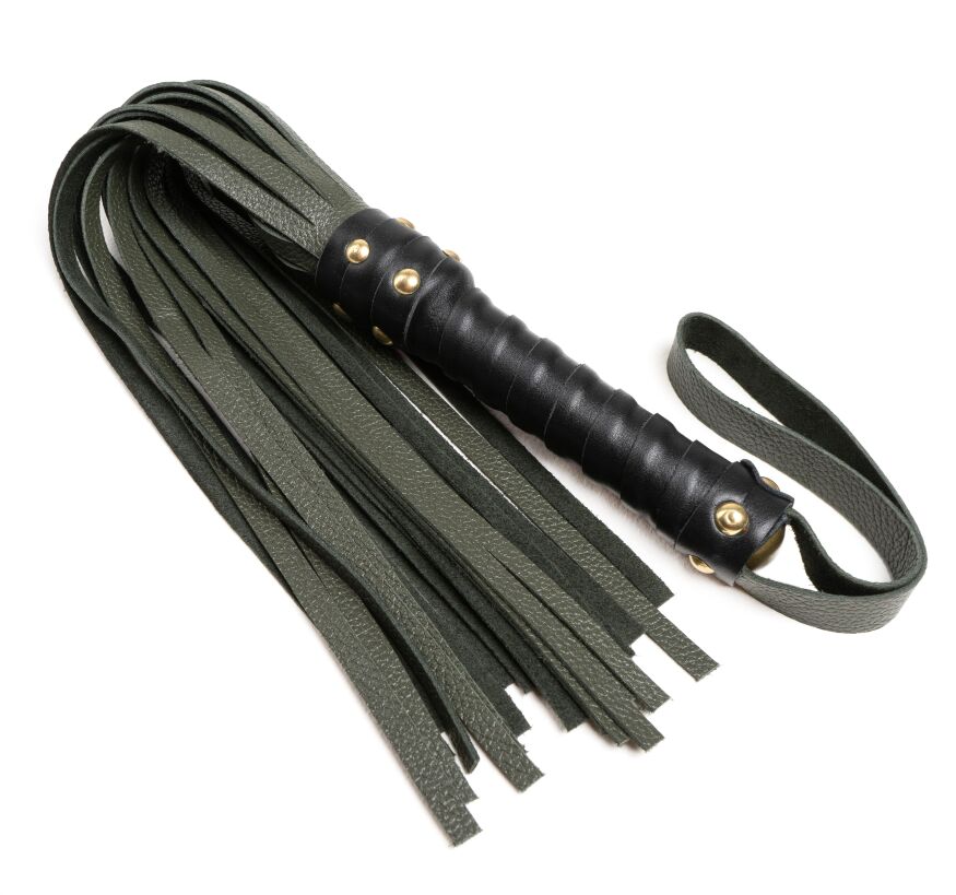 Флогер з натуральної шкіри Flirty Leather - Dark Green, BM-00007