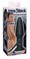 Анальный вибромассажер с эффектом увеличения True Black Vibrating Anal Plug