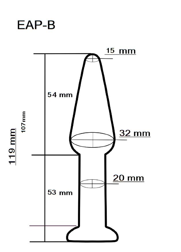 Анальный плаг из стекла EGZO EAP-B ( длина 11.9 см, диаметр 3.2 см )