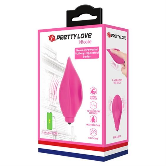 Яскравий кліторний стимулятор компактного розміру  Pretty Love Nicole Clitoral Stimulator Magenta
