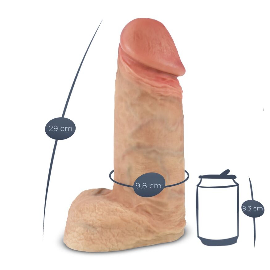 Величезний фалоімітатор SilexD Premium Real Skin Flesh (11in MODEL 1), без коробки