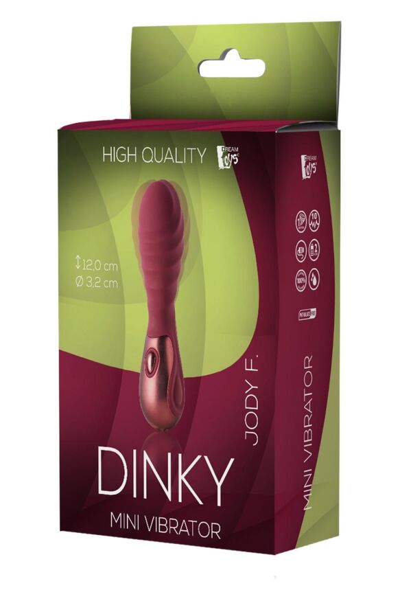 Мини вибратор рельефный Dream Toys Dinky Mini Vibrator Jody F бордовый, 12 см х 3.2 см