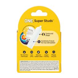 Презервативи ONE Super Studs, 3 шт, з точковим рельєфом, зі змазкою, паковання  -  картонна коробка