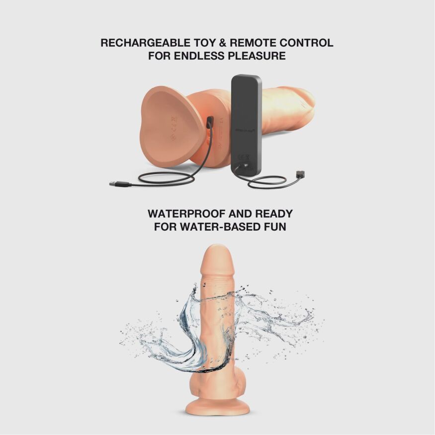Фалоімітатор з вібрацією та ротацією Strap-On-Me Rotating &amp; Vibrating Realistic Dildo - L - Vanilla