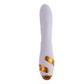 Вибратор-кролик с флоггером LOCKINK SEVANDA Whip Vibrating Massage Wand - White &amp; Golden