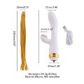 Вибратор-кролик с флоггером LOCKINK SEVANDA Whip Vibrating Massage Wand - White &amp; Golden
