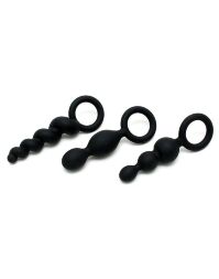 Набор анальных игрушек Satisfyer Plugs black (set of 3) - Booty Call  (м'ята упаковка!!!)