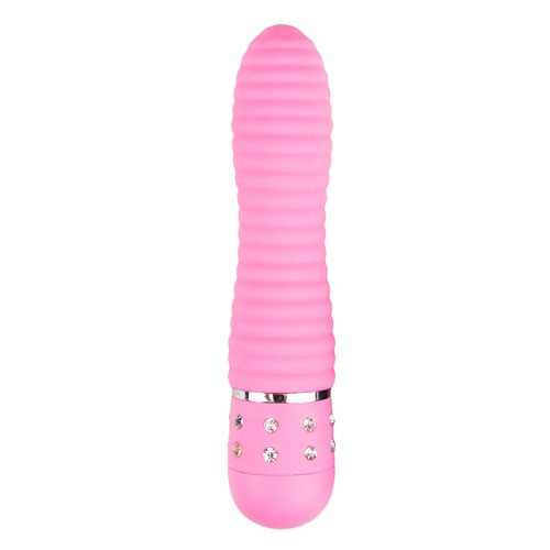 25074 / ET086PNK Вибратор ребристый Love Diamond Vibrator розовый, 11.4 см