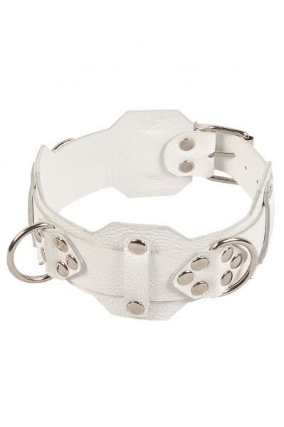Нашийник VIP Leather Collar, White