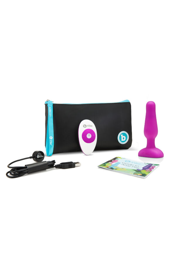 Анальная пробка с вибрацией b-Vibe Novice Plug Fuchsia