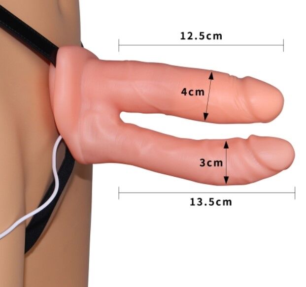 Фалопротез для подвійного проникнення - LoveToy Vibrating Unisex Hollow Double Penetration 6"