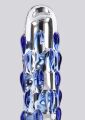 Фаллоимитатор стеклянный с рельефом Diamond Dazzler прозрачный с голубым, 18 см х 3.5 см
