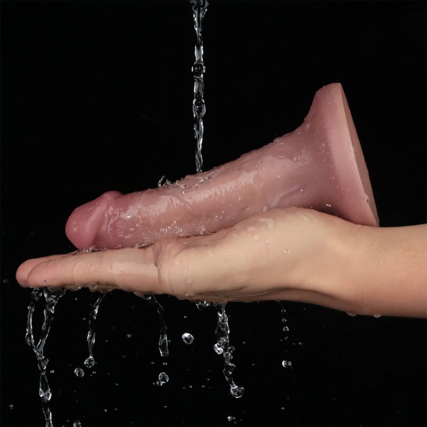 Реалистичный вибратор без мошонки - Vibrating Dual Density Power Cock 6''
