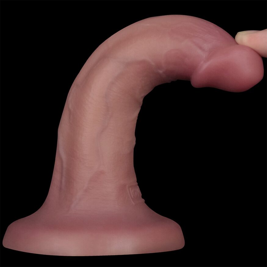 Реалистичный вибратор без мошонки - Vibrating Dual Density Power Cock 6''