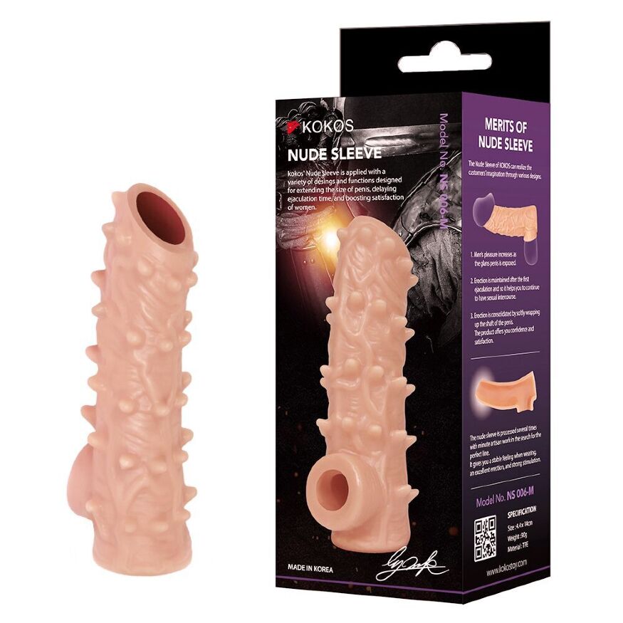 Насадка на член із відкритою головкою Kokos Nude Sleeve NS 006 S