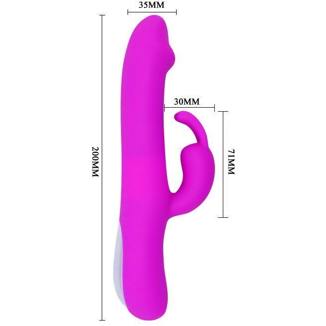 Силиконовый вибратор с клиторным стимулятором в виде кролика с ушами Natural Motion Vibrator Purple