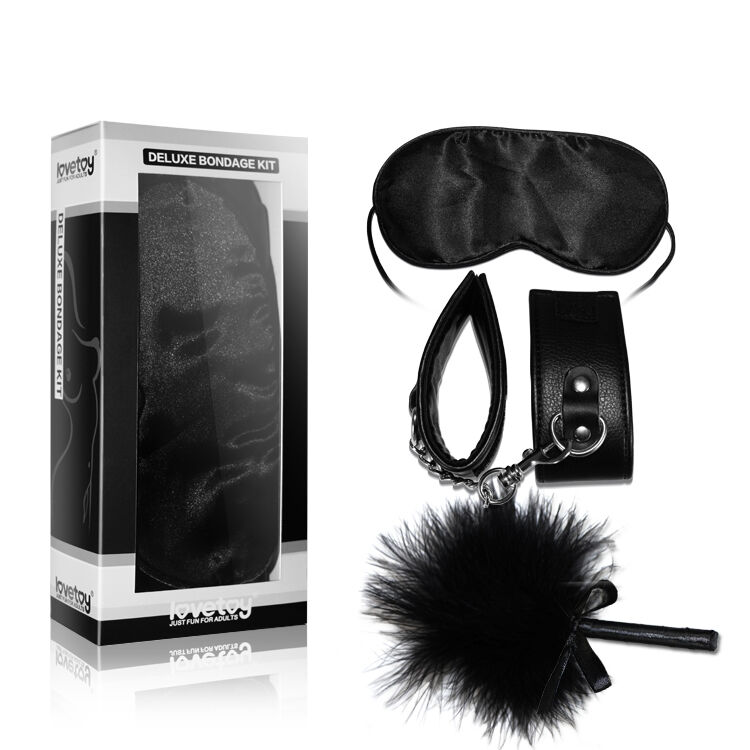 Набір БДСМ - Deluxe Bondage Kit (маска, наручники, пір'їнка)